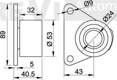 Trevi Automotive TD1162 - Направляющий ролик, зубчатый ремень ГРМ autospares.lv