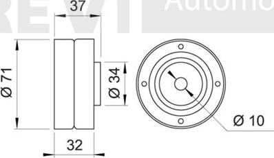 Trevi Automotive TD1102 - Направляющий ролик, зубчатый ремень ГРМ autospares.lv