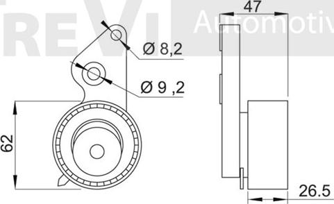 Trevi Automotive TD1307 - Натяжной ролик, зубчатый ремень ГРМ autospares.lv