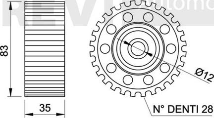 Trevi Automotive TD1204 - Направляющий ролик, зубчатый ремень ГРМ autospares.lv