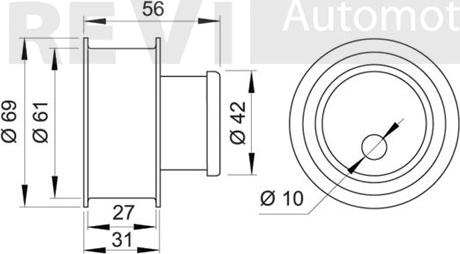 Trevi Automotive TD1207 - Натяжной ролик, зубчатый ремень ГРМ autospares.lv