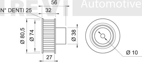 Trevi Automotive TD1210 - Направляющий ролик, зубчатый ремень ГРМ autospares.lv