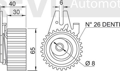 Trevi Automotive TD1232 - Натяжной ролик, зубчатый ремень ГРМ autospares.lv