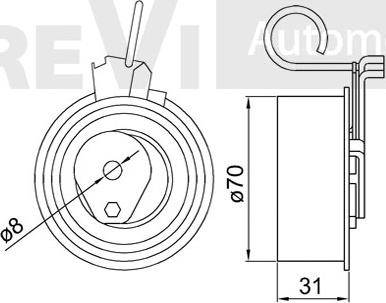 Trevi Automotive TD1742 - Натяжной ролик, зубчатый ремень ГРМ autospares.lv