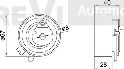 Trevi Automotive TD1754 - Натяжной ролик, зубчатый ремень ГРМ autospares.lv