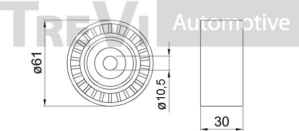 Trevi Automotive TD1761 - Направляющий ролик, зубчатый ремень ГРМ autospares.lv