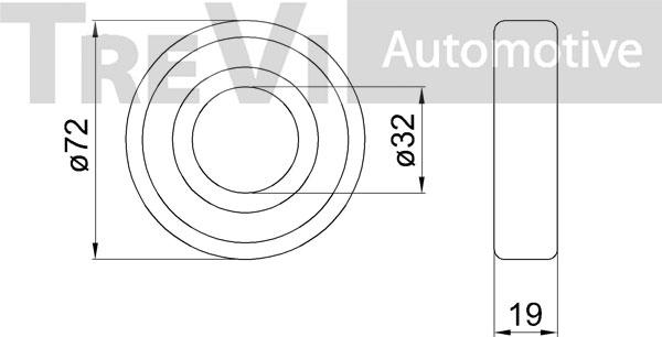 Trevi Automotive WB1903 - Подшипник ступицы колеса, комплект autospares.lv