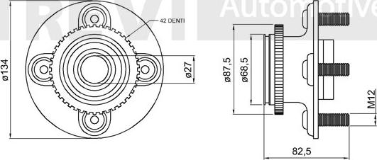 Trevi Automotive WB1416 - Подшипник ступицы колеса, комплект autospares.lv