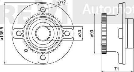 Trevi Automotive WB1513 - Подшипник ступицы колеса, комплект autospares.lv