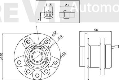 Trevi Automotive WB1163 - Подшипник ступицы колеса, комплект autospares.lv