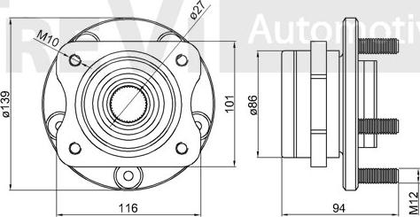 Trevi Automotive WB1360 - Подшипник ступицы колеса, комплект autospares.lv