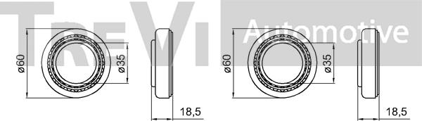 Trevi Automotive WB2096 - Подшипник ступицы колеса, комплект autospares.lv