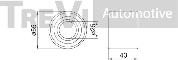 Trevi Automotive WB2196 - Подшипник ступицы колеса, комплект autospares.lv