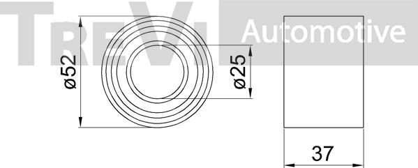 Trevi Automotive WB2363 - Подшипник ступицы колеса, комплект autospares.lv