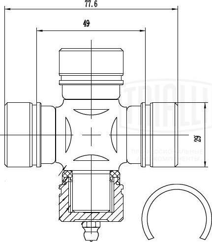 Trialli CC 762 - Шарнир, продольный вал autospares.lv