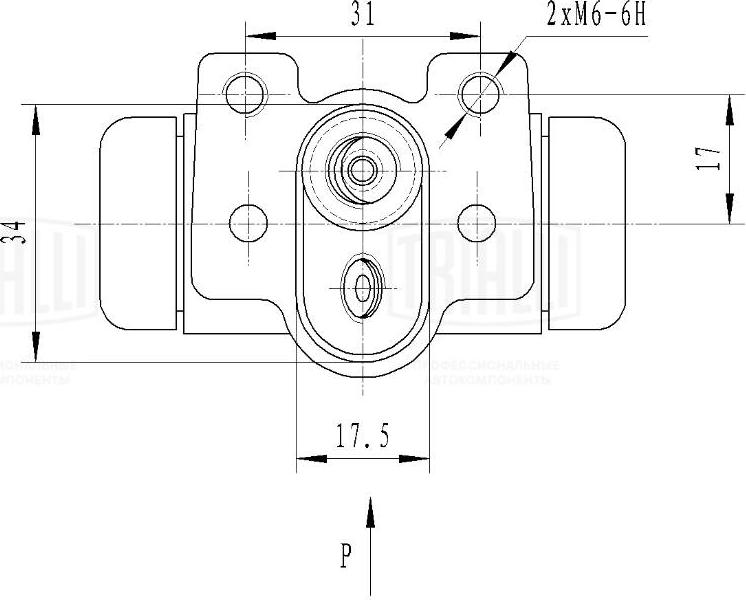 Trialli CF 2547 - Колесный тормозной цилиндр autospares.lv