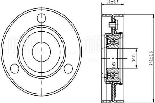 Trialli CM 1945 - Ролик, поликлиновый ремень autospares.lv