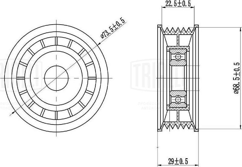 Trialli CM 1006 - Натяжитель, поликлиновый ремень autospares.lv