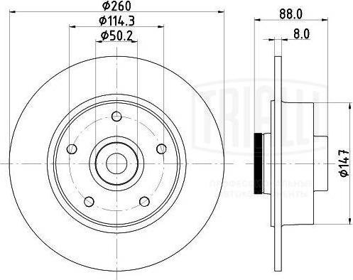 Trialli DF 095113 - Тормозной диск autospares.lv