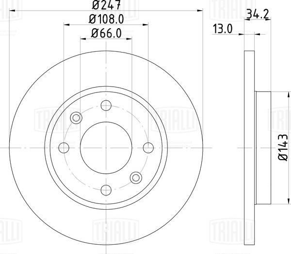 Trialli DF 095209 - Тормозной диск autospares.lv