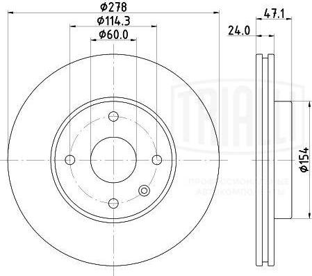 Trialli DF 062108 - Тормозной диск autospares.lv