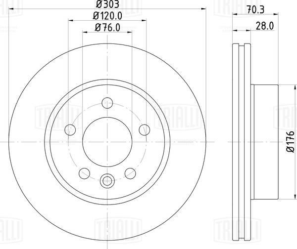 Trialli DF 084416 - Тормозной диск autospares.lv