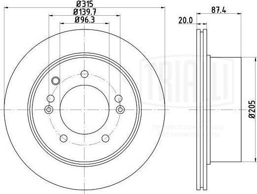Trialli DF 073304 - Тормозной диск autospares.lv
