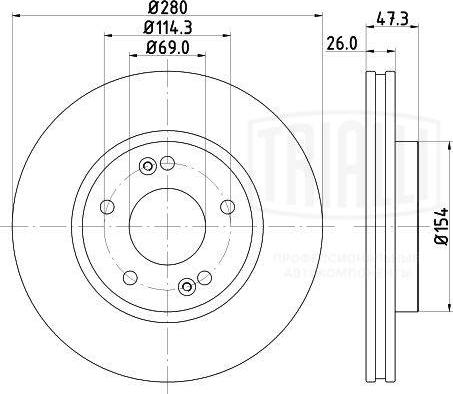 Trialli DF 073311 - Тормозной диск autospares.lv