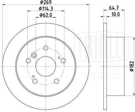 Trialli DF 190322 - Тормозной диск autospares.lv