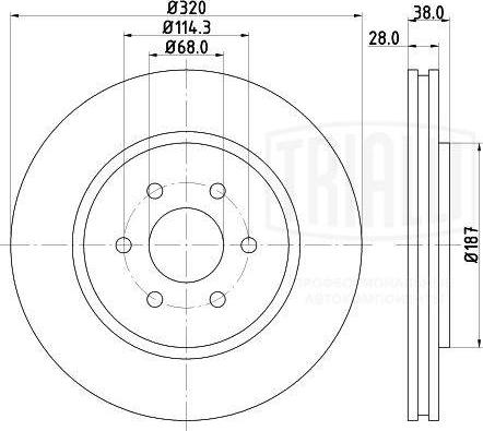 Trialli DF 140112 - Тормозной диск autospares.lv