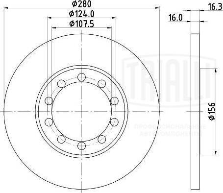 Trialli DF 105104 - Тормозной диск autospares.lv