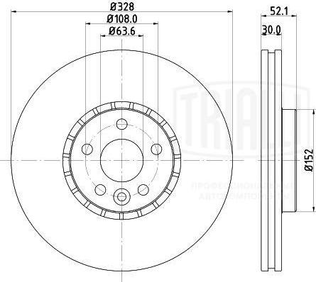 Trialli DF 106115 - Тормозной диск autospares.lv