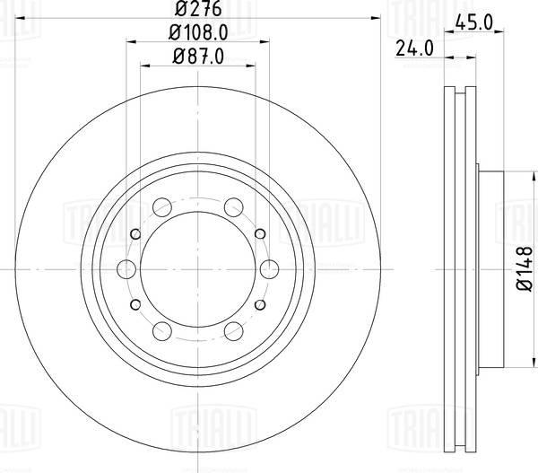 Trialli DF 117404 - Тормозной диск autospares.lv