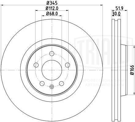 Trialli DF 180136 - Тормозной диск autospares.lv