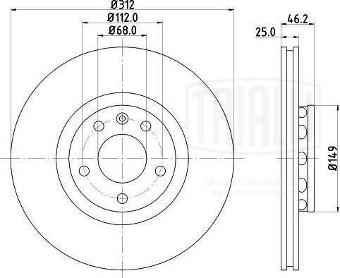 Trialli DF 180131 - Тормозной диск autospares.lv