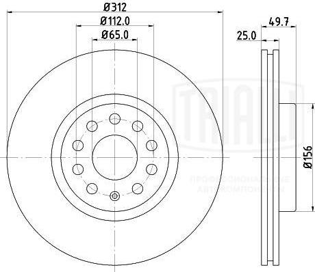 Trialli DF 180121 - Тормозной диск autospares.lv