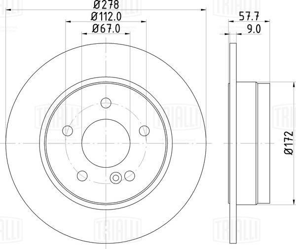 Trialli DF 250123 - Тормозной диск autospares.lv