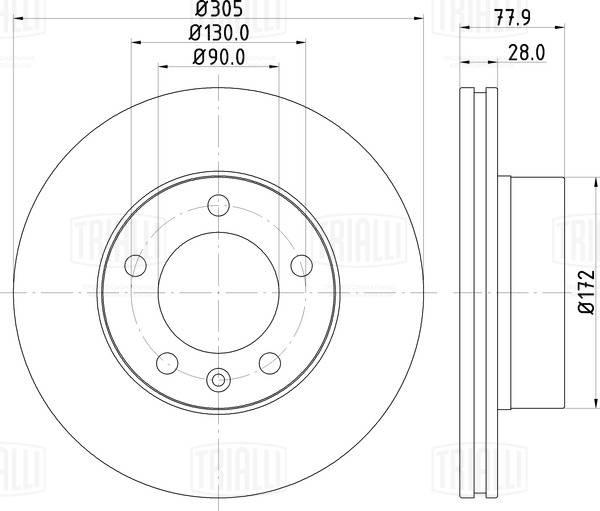 Trialli DF 266008 - Тормозной диск autospares.lv