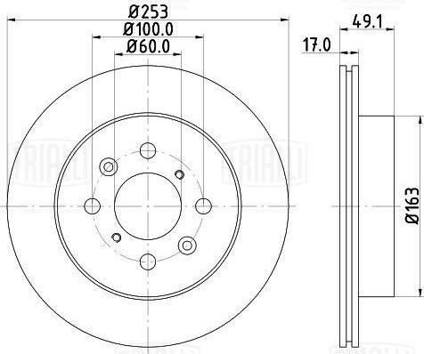 Trialli DF 266019 - Тормозной диск autospares.lv