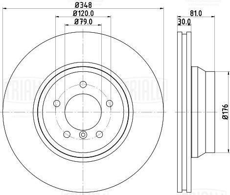 Trialli DF 261505 - Тормозной диск autospares.lv