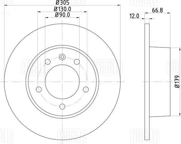 Trialli DF 261012 - Тормозной диск autospares.lv