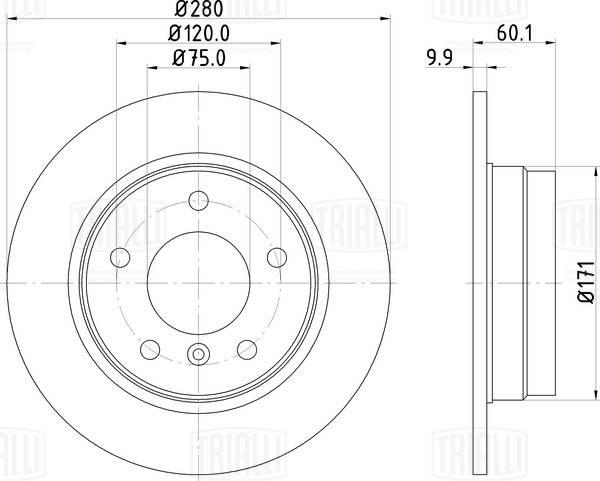 Trialli DF 270058 - Тормозной диск autospares.lv