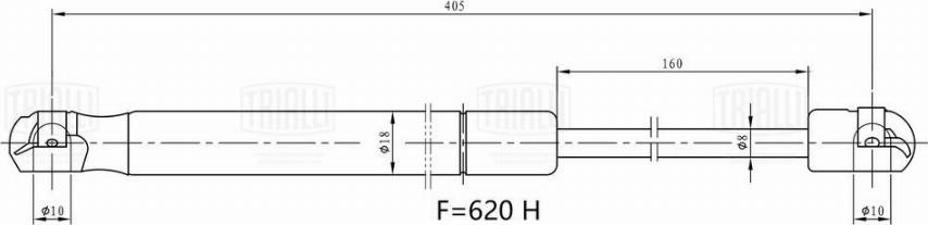 Trialli GS 0901 - Газовая пружина, упор autospares.lv