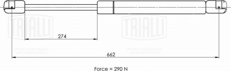 Trialli GS 0912 - Газовая пружина, упор autospares.lv