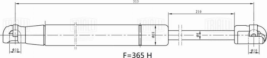 Trialli GS 1405 - Газовая пружина, упор autospares.lv