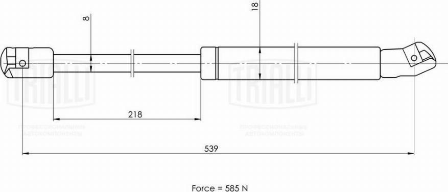 Trialli GS 1021 - Газовая пружина, упор autospares.lv