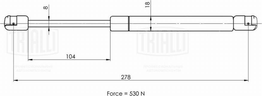 Trialli GS 1801 - Газовая пружина, упор autospares.lv