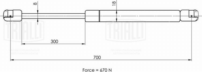 Trialli GS 2001 - Газовая пружина, упор autospares.lv