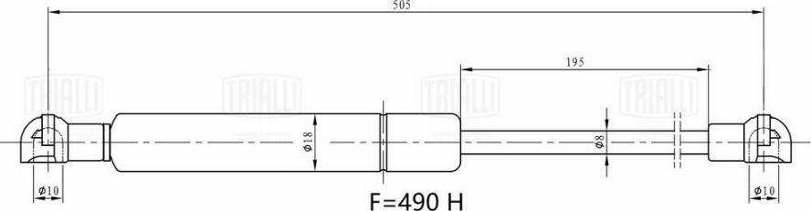 Trialli GS 2017 - Газовая пружина, упор autospares.lv