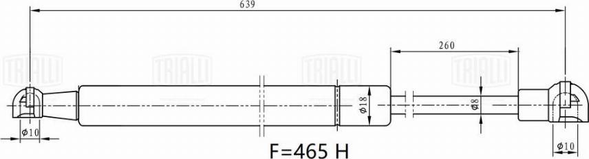 Trialli GS 2301 - Газовая пружина, упор autospares.lv